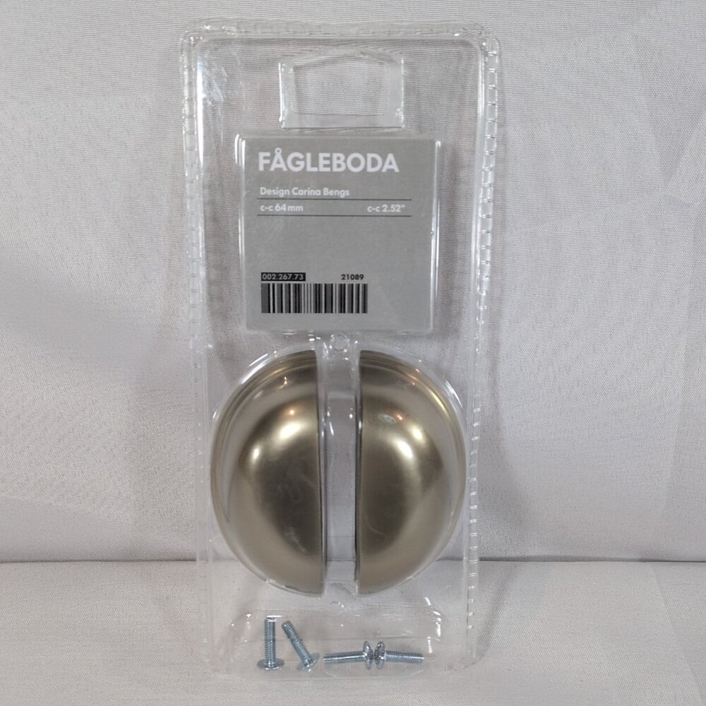 IKEA Fagleboda NEW Drawer Pull Handle Carina Bengs 2.52" 002.267.73 Gold